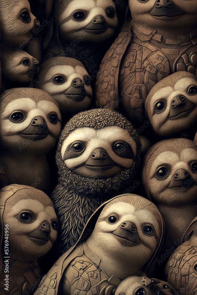 very much sloths, a group of sloths, a murder of sloths, a gang of