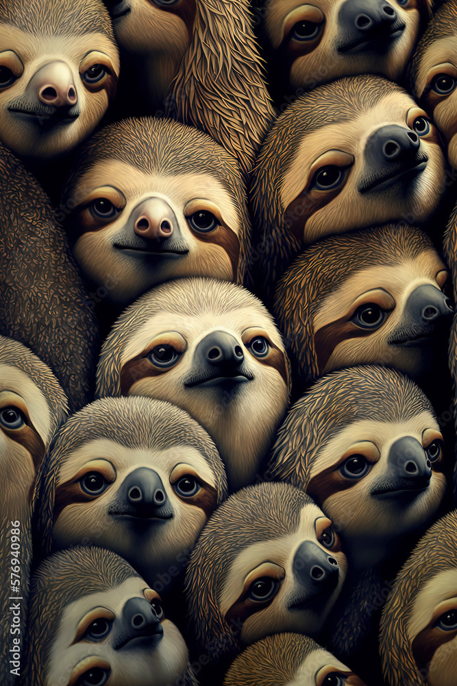very much sloths, a group of sloths, a murder of sloths, a gang of