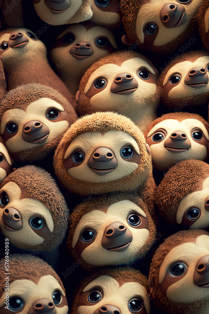 very much sloths, a group of sloths, a murder of sloths, a gang of