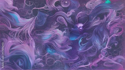 Abstract Purple Pastel Swirling Feathery Background Wallpaper Generative AI Illustration