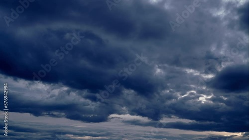 time lapse video of dark clouds in the evening. dramatic movement of clouds before a storm. cinematic view of clouds and sky in the evening