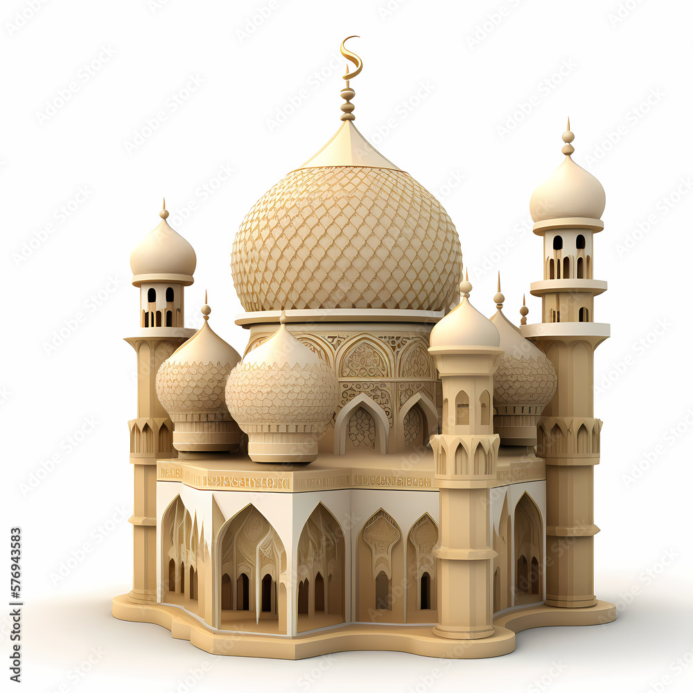 Mosque Decorative Art Design. Generative AI