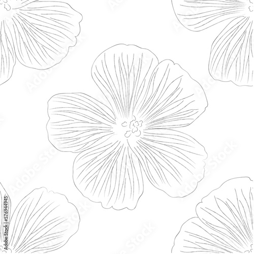 Natural tropical flowers as seamless fashion print. Suit for illustration, wallpaper, fabric print.