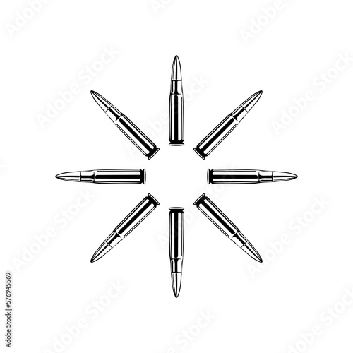 vector illustration of several bullets