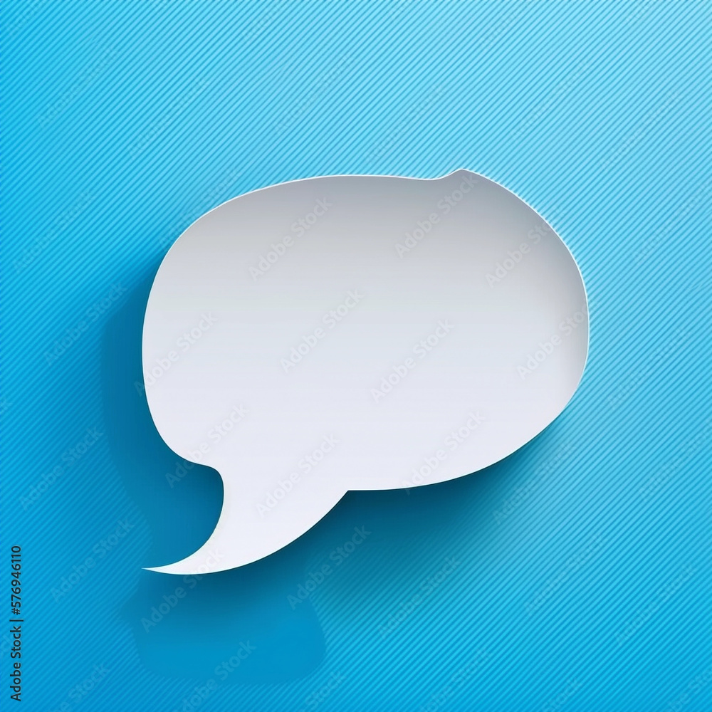 White speach cloud on blue background, AI generated White speach cloud on blue background, AI generated