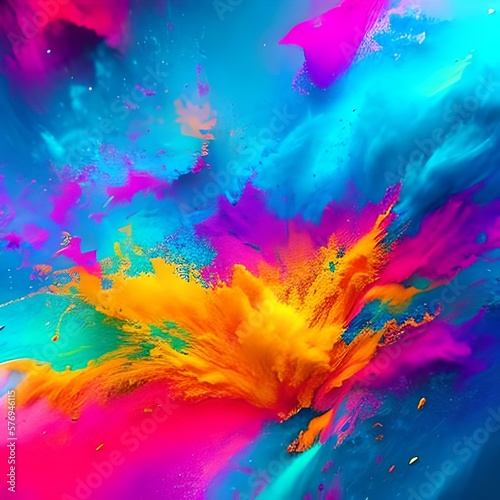 Vibrant splash of different colors. Art, wallpaper, painting.