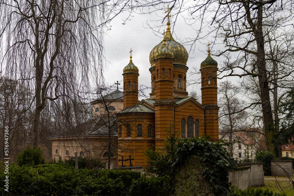 Historischer Friedhof in Weimar mit Fürstengruft und angrenzender Russisch-Orthodoxer Kapelle
