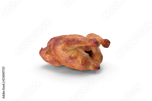 roasted chicken on a white background
