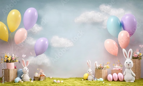 Easter day themed photography backdrop banner