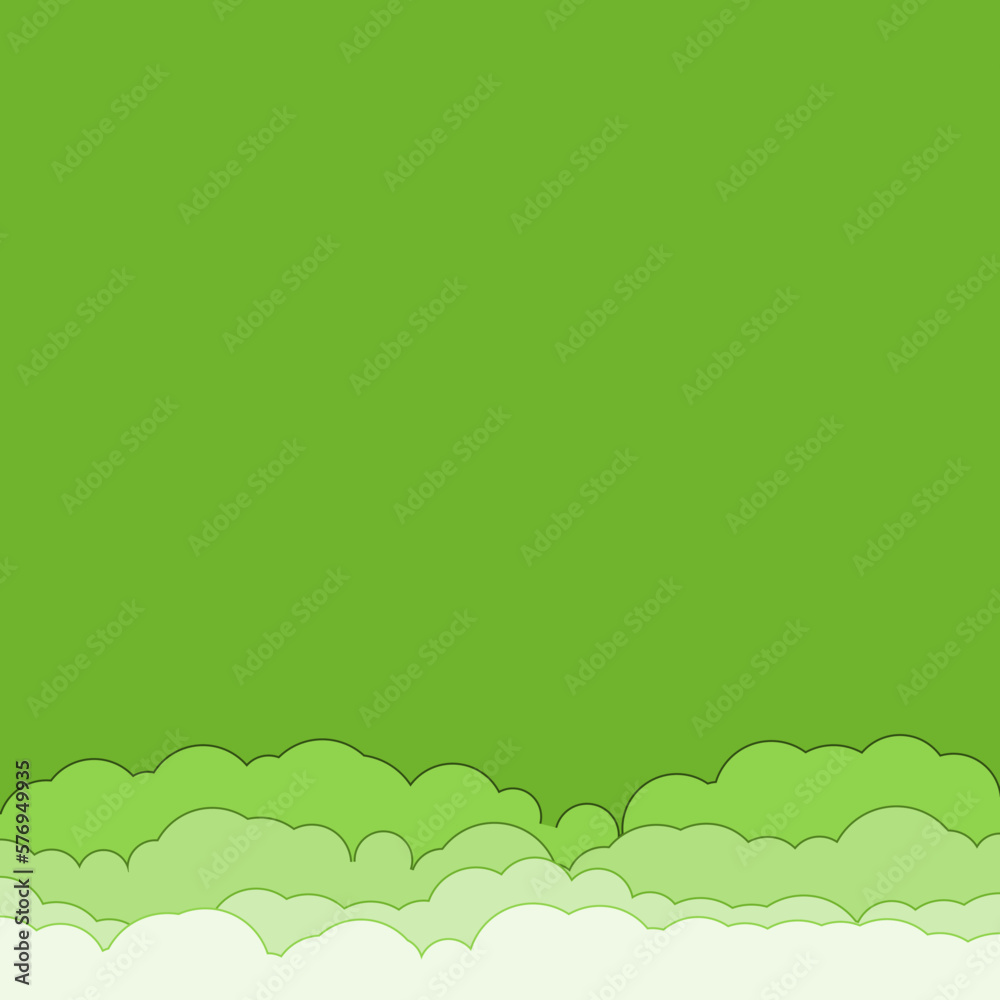 Obraz premium Cartoon color clouds stack backdrop illustration