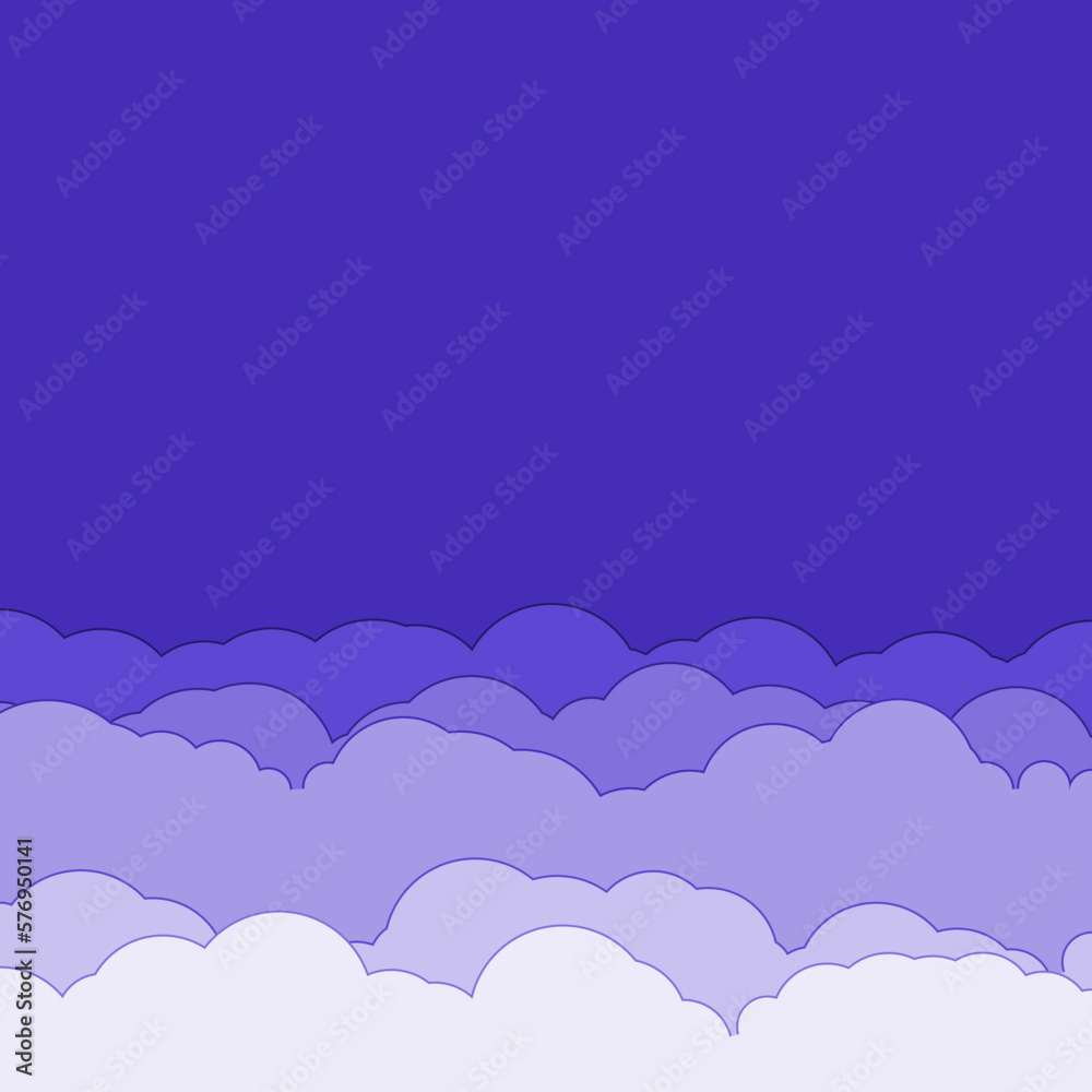 Cartoon color clouds stack backdrop illustration