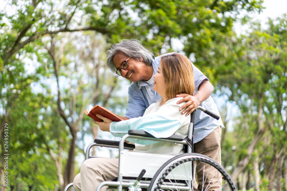 Romantic family sweet happy love senior asian couple having fun and smiling.Happy asian elderly man husband and wife hug together in park at home.insurance concept Romantic family sweet happy love senior asian couple having fun and smiling.Happy asian elderly man husband and wife hug together in park at home.insurance concept
