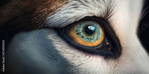 close up of eye. of an husky