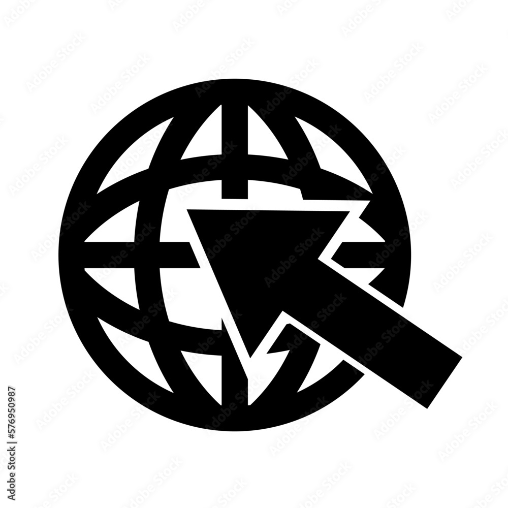 Vector illustration, planet icon, pointer, arrow. Flat design. Isolated on a white background. Vector illustration, planet icon, pointer, arrow. Flat design. Isolated on a white background.