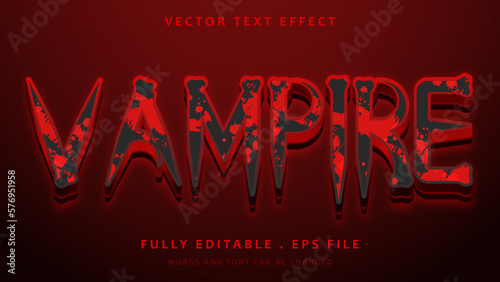 Grunge Horror Word Vampire Editable Text Effect Design