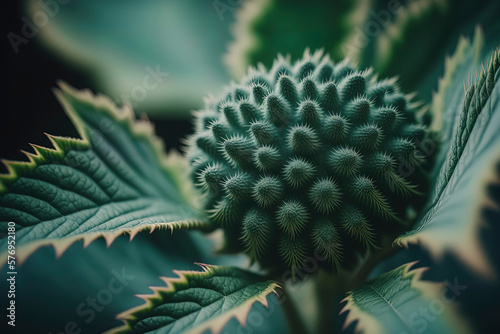 Photographie macro photo of a Green burdock leaves texture background
