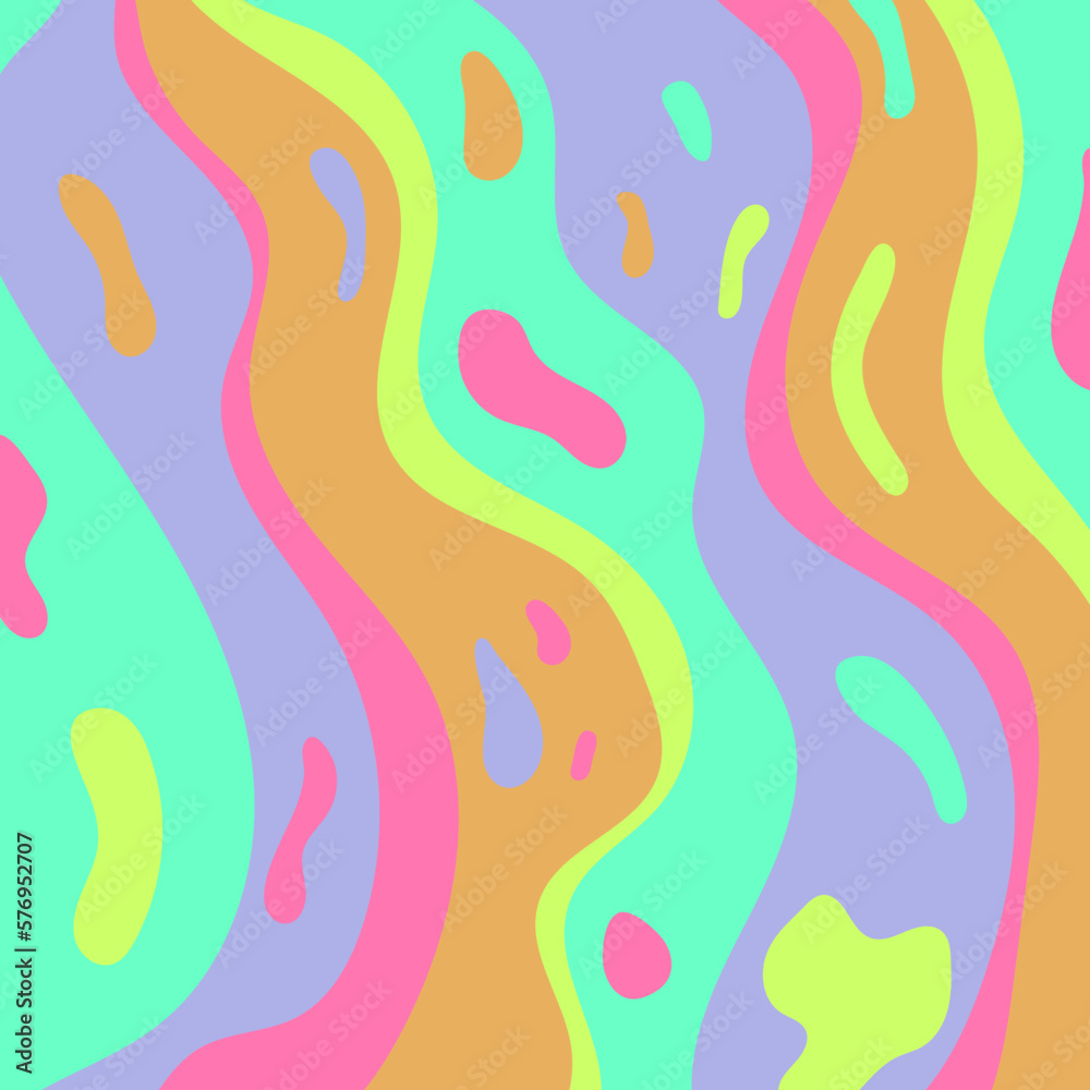 Obraz premium pattern, background with colored waves in psychedelic hippie style.