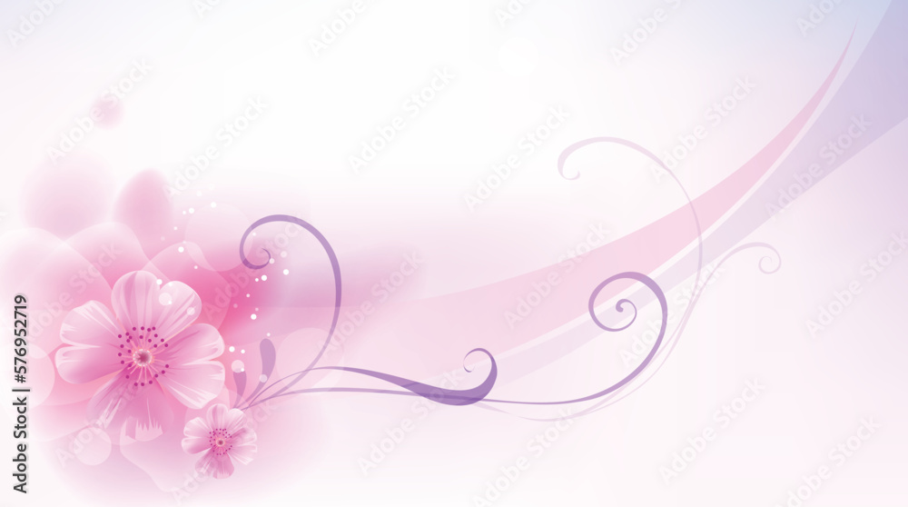 pink flower vector greeting card interior wallpaper