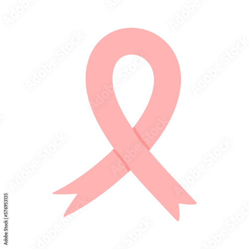 flat breast cancer awareness with ribbon