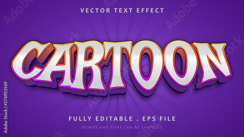 3d Modern Word Cartoon Editable Text Effect Design