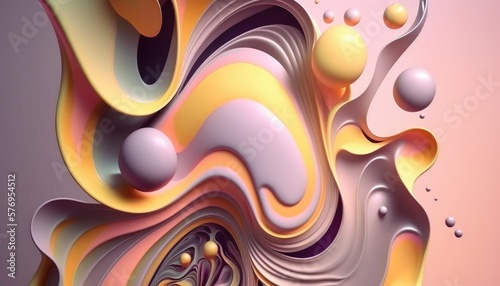 The blend of pastel colors in this fluid background. Generative AI
