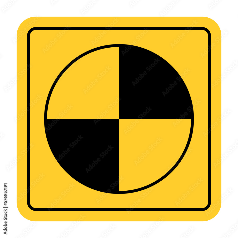 Fototapeta premium Center of Gtavity symbol, Center of mass and center mark for international cargo packaging