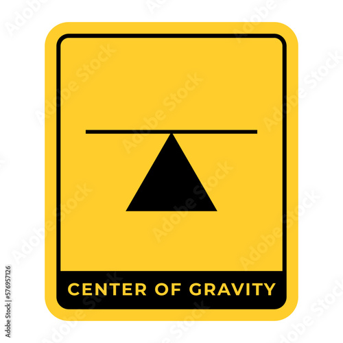 Center of Gtavity symbol, Center of mass and center mark for international cargo packaging