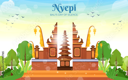 Nyepi Day Landscape Background