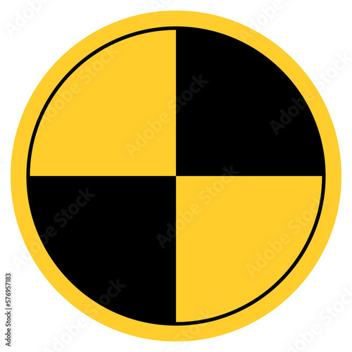 Center of Gtavity symbol, Center of mass and center mark for international cargo packaging