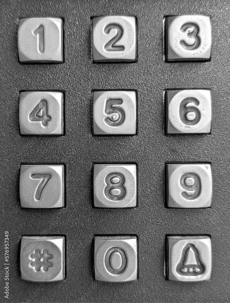Steel keypad on the wall Steel keypad on the wall