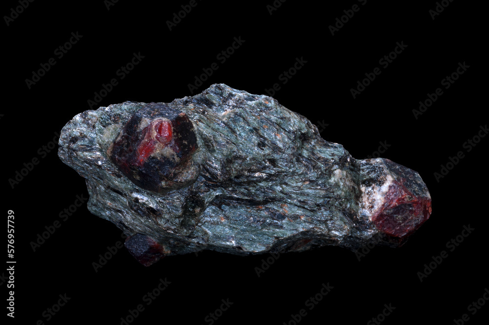 The garnet group includes a group of minerals that have been used since the  Bronze Age as gemstones and abrasives. Isolated in black background. Stock  Photo | Adobe Stock