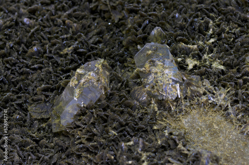 Epidote is a calcium aluminium iron sorosilicate mineral, Ca2Al2(Fe3+;Al)(SiO4)(Si2O7)O(OH), crystallizing in the monoclinic system.