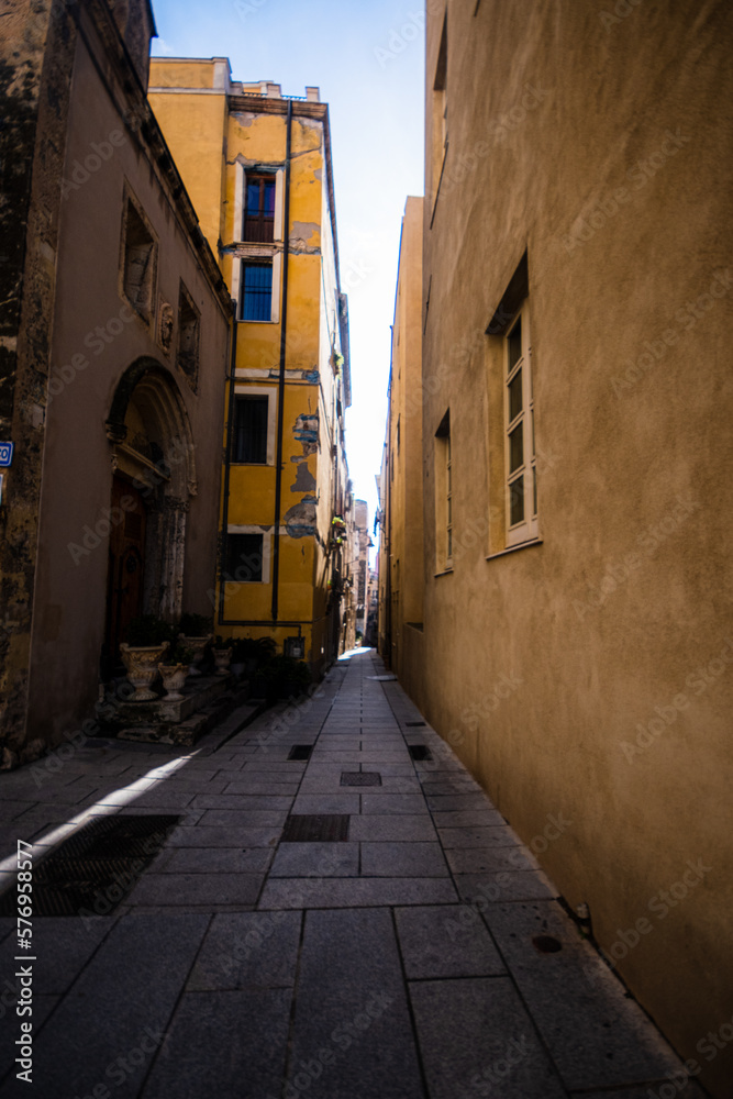 Ancient streets of Cagliari, Sardinia, Italy