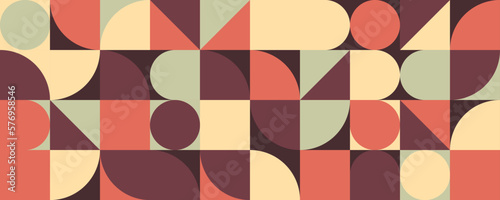 Geometric Retro Pattern Background in Red, Beige, and Green