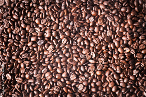 Close shot of Roasted Coffee Beans.