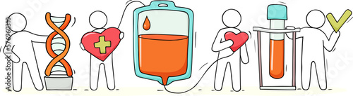 Medicine poster with dna molecule, blood bag