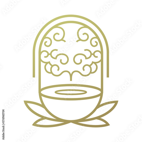 Relaxation Perfume Aromatherapy Steam Machine Logo Design Template