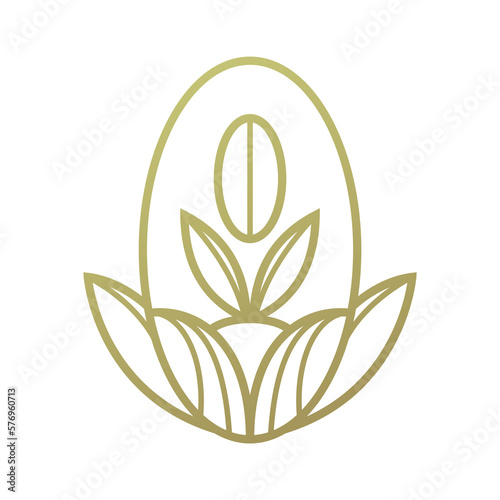 Coffee Bean Agricultural Field Logo Design Template