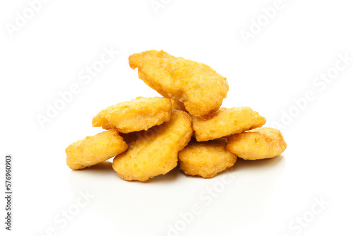 Concept of tasty fast food  nuggets  isolated on white background