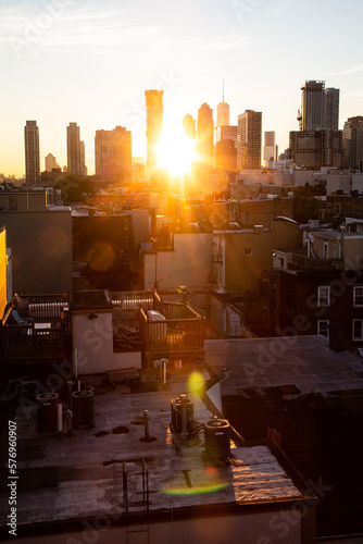 Sunrise over the New York Skyline in New York City
