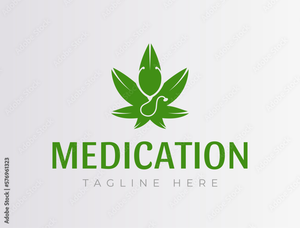Cannabis Leaf Specialist Doctor Logo Template