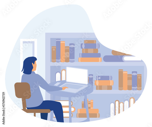 Law firm, Paralegal specialist prepare documents, flat vector modern illustration