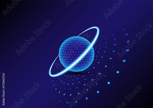 Abstract 3D Hexagon sphere technology illustration background .