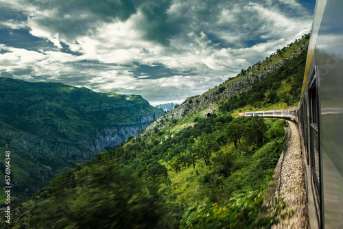 Train enters the canyon