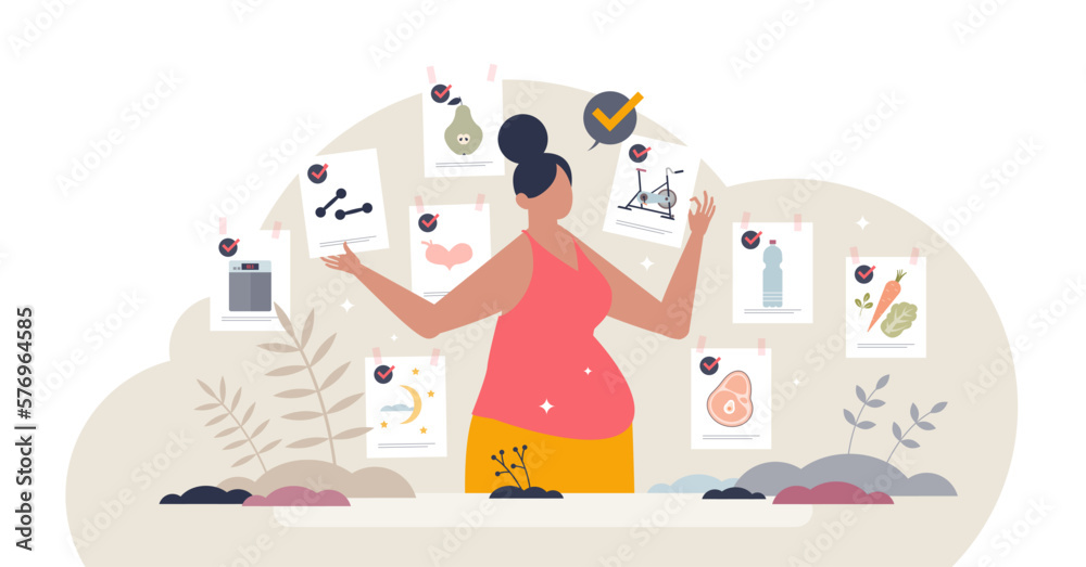 Weight loss tips with healthy habit change suggestions tiny person concept, transparent background. Control body weight and obesity with sport activities, workout, diet and good sleep illustration. Weight loss tips with healthy habit change suggestions tiny person concept, transparent background. Control body weight and obesity with sport activities, workout, diet and good sleep illustration.
