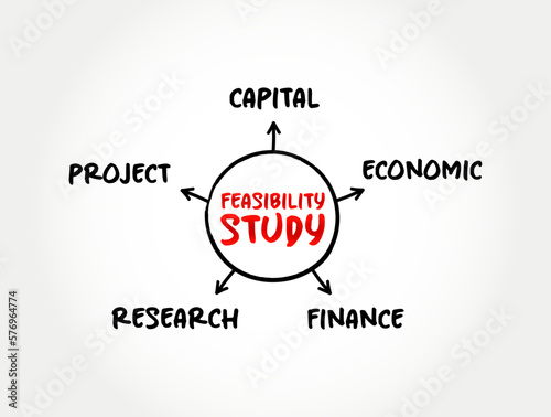 Feasibility study - assessment of the practicality of a proposed project or system, mind map concept for presentations and reports