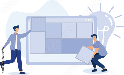 Project life cycle abstract concept, visual representation abstract metaphor.flat vector modern illustration