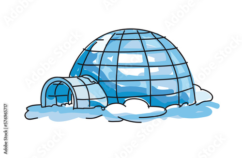 Igloo isolated vector illustration