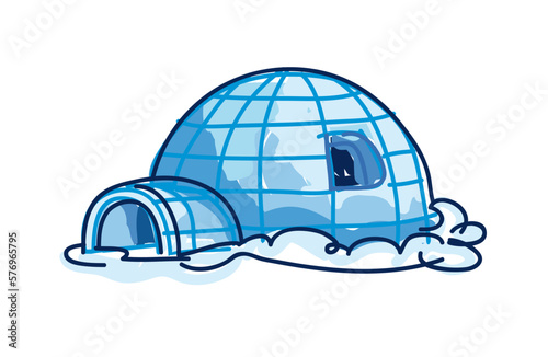 Igloo isolated vector illustration
