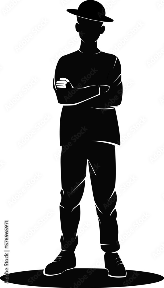 Web black man silhouette, and businessman vector